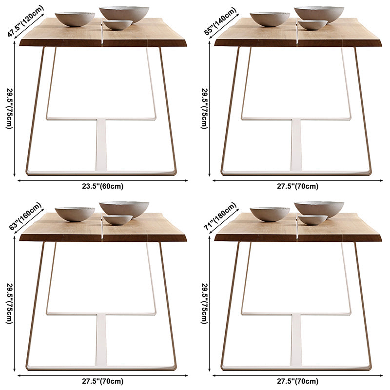 Minimalist Wood Rectangle Shape Dining Table Kitchen Standard Dining Table with Trestle Base Clearhalo ' dining_table' 'Dining Tables & Seating' 'Dining Tables' 'furn' 'furn_dining_table' 'Furniture' 'furniture_dining_table' 'Kitchen & Dining Furniture' 'kitchen&dining_furn' 'kitchen' 'kitchen_dining_table' 3582492