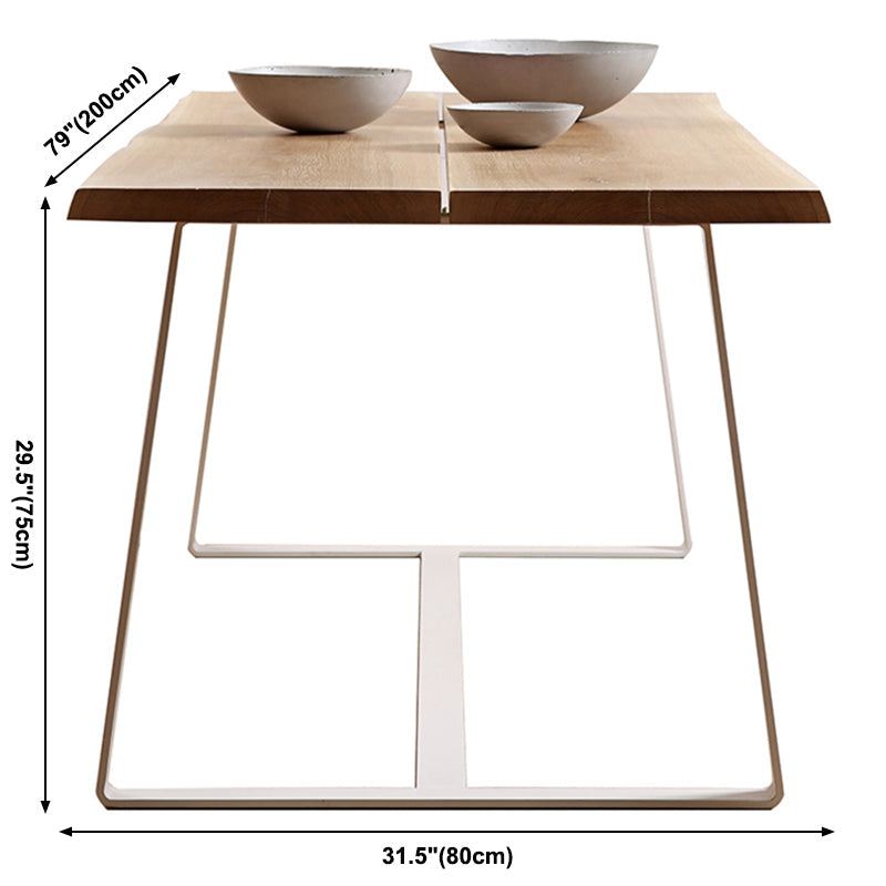 Minimalist Wood Rectangle Shape Dining Table Kitchen Standard Dining Table with Trestle Base Clearhalo ' dining_table' 'Dining Tables & Seating' 'Dining Tables' 'furn' 'furn_dining_table' 'Furniture' 'furniture_dining_table' 'Kitchen & Dining Furniture' 'kitchen&dining_furn' 'kitchen' 'kitchen_dining_table' 3582493