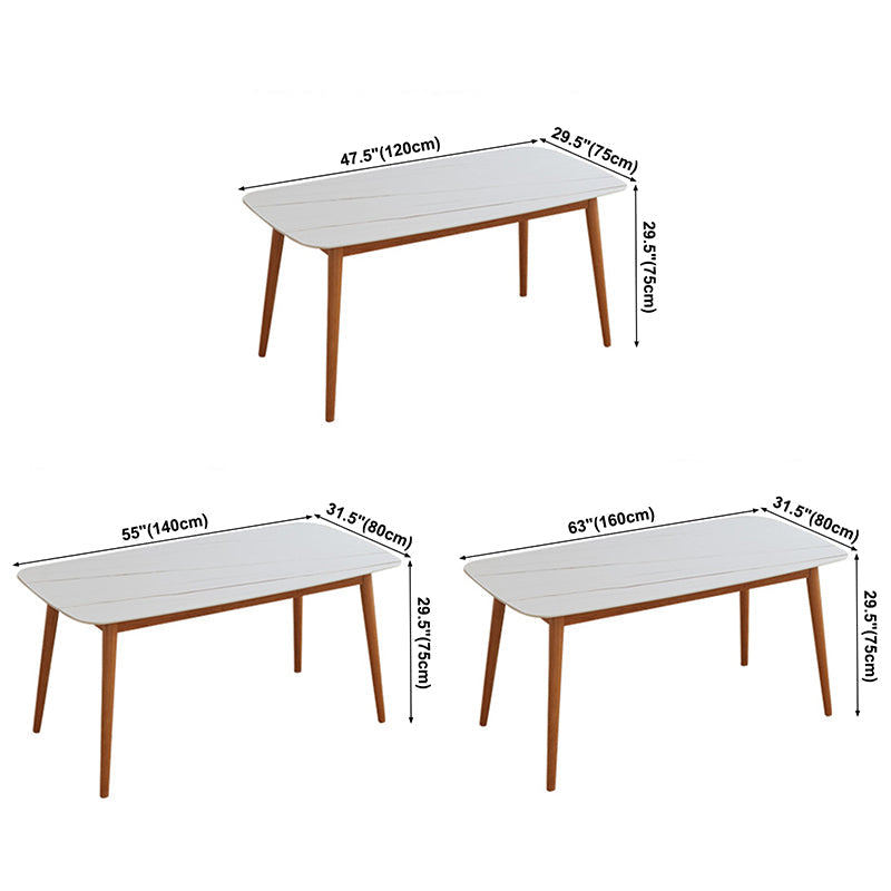 Sintered Stone Top Dining Table Rectangle Table with Wooden Base and 4 Legs Clearhalo ' dining_table' 'Dining Tables & Seating' 'Dining Tables' 'furn' 'furn_dining_table' 'Furniture' 'furniture_dining_table' 'Kitchen & Dining Furniture' 'kitchen&dining_furn' 'kitchen' 'kitchen_dining_table' 3582507