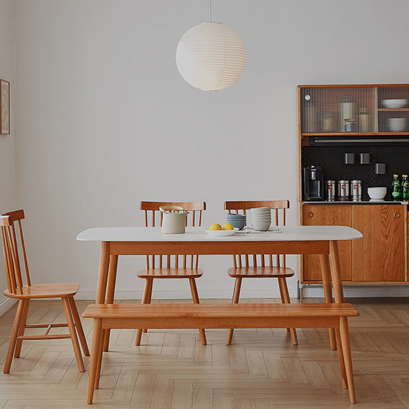 Sintered Stone Top Dining Table Rectangle Table with Wooden Base and 4 Legs Clearhalo ' dining_table' 'Dining Tables & Seating' 'Dining Tables' 'furn' 'furn_dining_table' 'Furniture' 'furniture_dining_table' 'Kitchen & Dining Furniture' 'kitchen&dining_furn' 'kitchen' 'kitchen_dining_table' 3582509