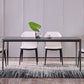 Simplicity Sintered Stone Dining Table Rectangular Table with Metallic Four-leg Clearhalo ' dining_table' 'Dining Tables & Seating' 'Dining Tables' 'Furniture' 'furniture_dining_table' 'Kitchen & Dining Furniture' 'kitchen&dining_furn' 'kitchen' 'kitchen_dining_table' 3582512