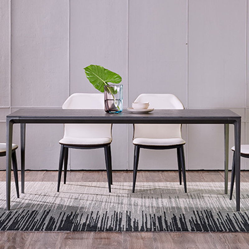 Simplicity Sintered Stone Dining Table Rectangular Table with Metallic Four-leg Clearhalo ' dining_table' 'Dining Tables & Seating' 'Dining Tables' 'Furniture' 'furniture_dining_table' 'Kitchen & Dining Furniture' 'kitchen&dining_furn' 'kitchen' 'kitchen_dining_table' 3582512