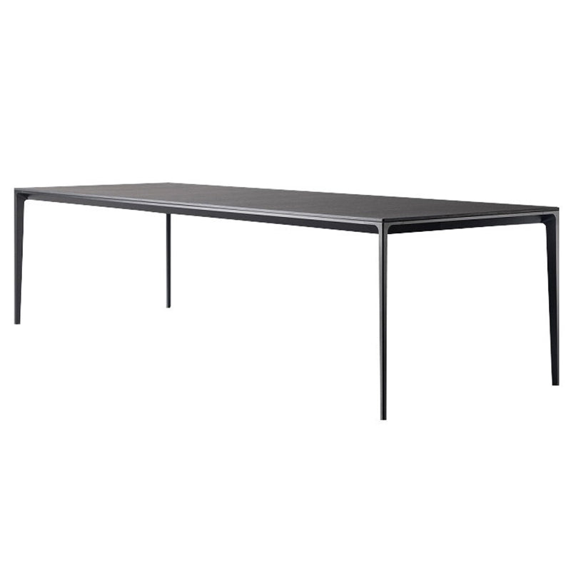 Simplicity Sintered Stone Dining Table Rectangular Table with Metallic Four-leg Clearhalo ' dining_table' 'Dining Tables & Seating' 'Dining Tables' 'Furniture' 'furniture_dining_table' 'Kitchen & Dining Furniture' 'kitchen&dining_furn' 'kitchen' 'kitchen_dining_table' 3582514
