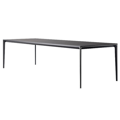 Simplicity Sintered Stone Dining Table Rectangular Table with Metallic Four-leg Clearhalo ' dining_table' 'Dining Tables & Seating' 'Dining Tables' 'Furniture' 'furniture_dining_table' 'Kitchen & Dining Furniture' 'kitchen&dining_furn' 'kitchen' 'kitchen_dining_table' 3582514