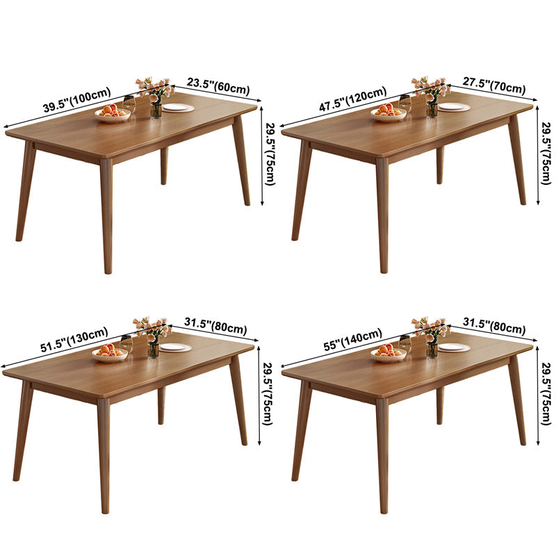 Rectangle Modern Dining Table Brown Tone Fixed Table with Rubberwood Solid Wood Clearhalo ' dining_table' 'Dining Tables & Seating' 'Dining Tables' 'furn' 'furn_dining_table' 'Furniture' 'furniture_dining_table' 'Kitchen & Dining Furniture' 'kitchen&dining_furn' 'kitchen' 'kitchen_dining_table' 3582533