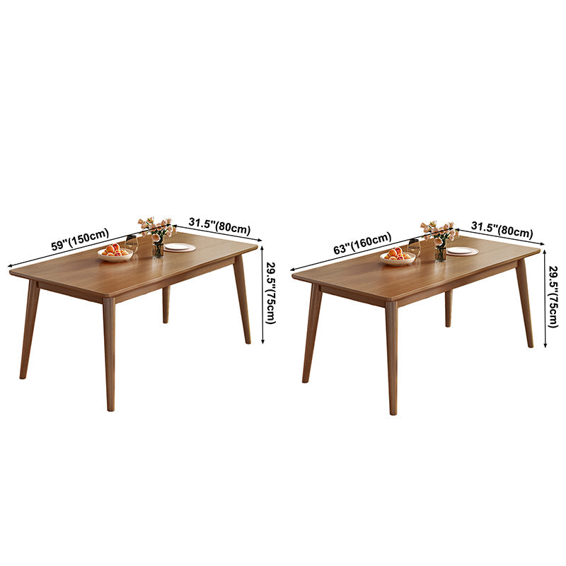 Rectangle Modern Dining Table Brown Tone Fixed Table with Rubberwood Solid Wood Clearhalo ' dining_table' 'Dining Tables & Seating' 'Dining Tables' 'furn' 'furn_dining_table' 'Furniture' 'furniture_dining_table' 'Kitchen & Dining Furniture' 'kitchen&dining_furn' 'kitchen' 'kitchen_dining_table' 3582534