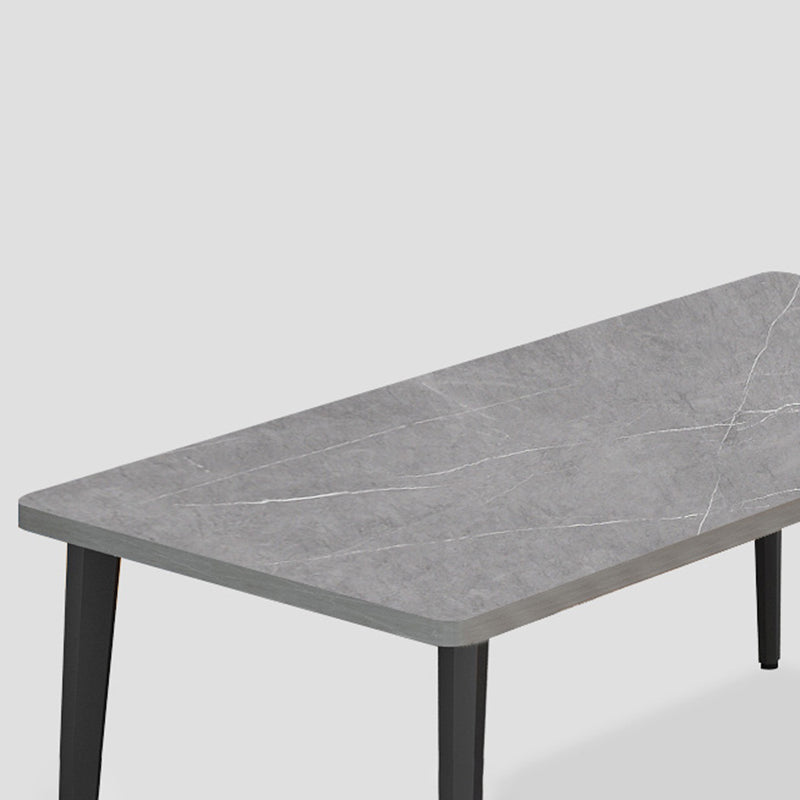 Minimalist Kitchen Rectangle Dining Table Sintered Stone Standard Dining Table with 4 Legs Base Clearhalo ' dining_table' 'Dining Tables & Seating' 'Dining Tables' 'furn' 'furn_dining_table' 'Furniture' 'furniture_dining_table' 'Kitchen & Dining Furniture' 'kitchen&dining_furn' 'kitchen' 'kitchen_dining_table' 3582539