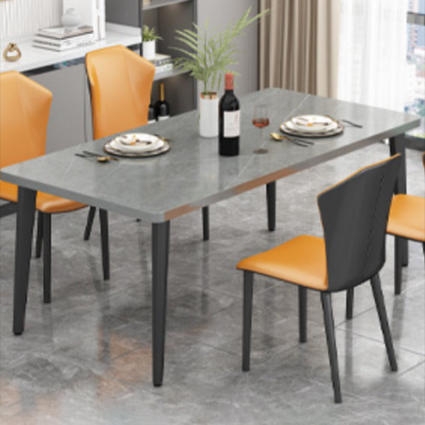 Minimalist Kitchen Rectangle Dining Table Sintered Stone Standard Dining Table with 4 Legs Base Clearhalo ' dining_table' 'Dining Tables & Seating' 'Dining Tables' 'furn' 'furn_dining_table' 'Furniture' 'furniture_dining_table' 'Kitchen & Dining Furniture' 'kitchen&dining_furn' 'kitchen' 'kitchen_dining_table' 3582545