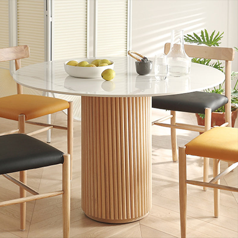 Solid Wood Pedestal Dining Site Table Simplicity Style Round Dinette Table Clearhalo ' dining_table' 'Dining Tables & Seating' 'Dining Tables' 'furn' 'furn_dining_table' 'Furniture' 'furniture_dining_table' 'Kitchen & Dining Furniture' 'kitchen&dining_furn' 'kitchen' 'kitchen_dining_table' 3582547