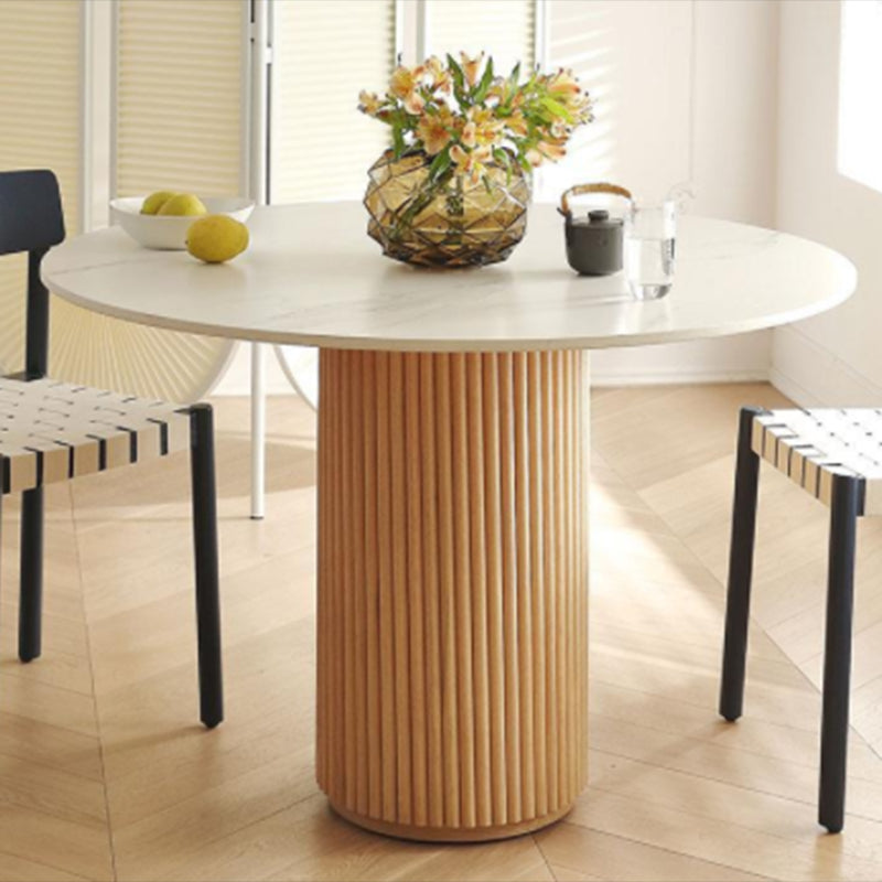Solid Wood Pedestal Dining Site Table Simplicity Style Round Dinette Table Clearhalo ' dining_table' 'Dining Tables & Seating' 'Dining Tables' 'furn' 'furn_dining_table' 'Furniture' 'furniture_dining_table' 'Kitchen & Dining Furniture' 'kitchen&dining_furn' 'kitchen' 'kitchen_dining_table' 3582549