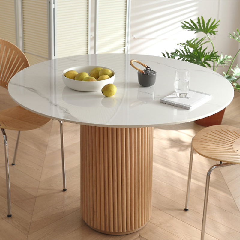Solid Wood Pedestal Dining Site Table Simplicity Style Round Dinette Table Clearhalo ' dining_table' 'Dining Tables & Seating' 'Dining Tables' 'furn' 'furn_dining_table' 'Furniture' 'furniture_dining_table' 'Kitchen & Dining Furniture' 'kitchen&dining_furn' 'kitchen' 'kitchen_dining_table' 3582550
