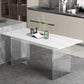 Contemporary Sintered Stone Standard Dining Table Rectangle Dining Table with Double Pedestal Gold Without Chairs Clearhalo ' dining_table' 'Dining Tables & Seating' 'Dining Tables' 'furn' 'furn_dining_table' 'Furniture' 'furniture_dining_table' 'Kitchen & Dining Furniture' 'kitchen&dining_furn' 'kitchen' 'kitchen_dining_table' 3582555