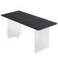 Contemporary Sintered Stone Standard Dining Table Rectangle Dining Table with Double Pedestal Clearhalo ' dining_table' 'Dining Tables & Seating' 'Dining Tables' 'furn' 'furn_dining_table' 'Furniture' 'furniture_dining_table' 'Kitchen & Dining Furniture' 'kitchen&dining_furn' 'kitchen' 'kitchen_dining_table' 3582559