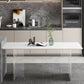 Contemporary Sintered Stone Standard Dining Table Rectangle Dining Table with Double Pedestal Clearhalo ' dining_table' 'Dining Tables & Seating' 'Dining Tables' 'furn' 'furn_dining_table' 'Furniture' 'furniture_dining_table' 'Kitchen & Dining Furniture' 'kitchen&dining_furn' 'kitchen' 'kitchen_dining_table' 3582561