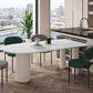 Metal Contemporary Free Form Dining Table Marble Top Table for Dining Room and Kitchen Clearhalo ' dining_table' 'Dining Tables & Seating' 'Dining Tables' 'furn' 'furn_dining_table' 'Furniture' 'furniture_dining_table' 'Kitchen & Dining Furniture' 'kitchen&dining_furn' 'kitchen' 'kitchen_dining_table' 3582562