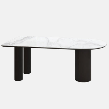 Metal Contemporary Free Form Dining Table Marble Top Table for Dining Room and Kitchen Black Without Chairs Clearhalo ' dining_table' 'Dining Tables & Seating' 'Dining Tables' 'furn' 'furn_dining_table' 'Furniture' 'furniture_dining_table' 'Kitchen & Dining Furniture' 'kitchen&dining_furn' 'kitchen' 'kitchen_dining_table' 3582563