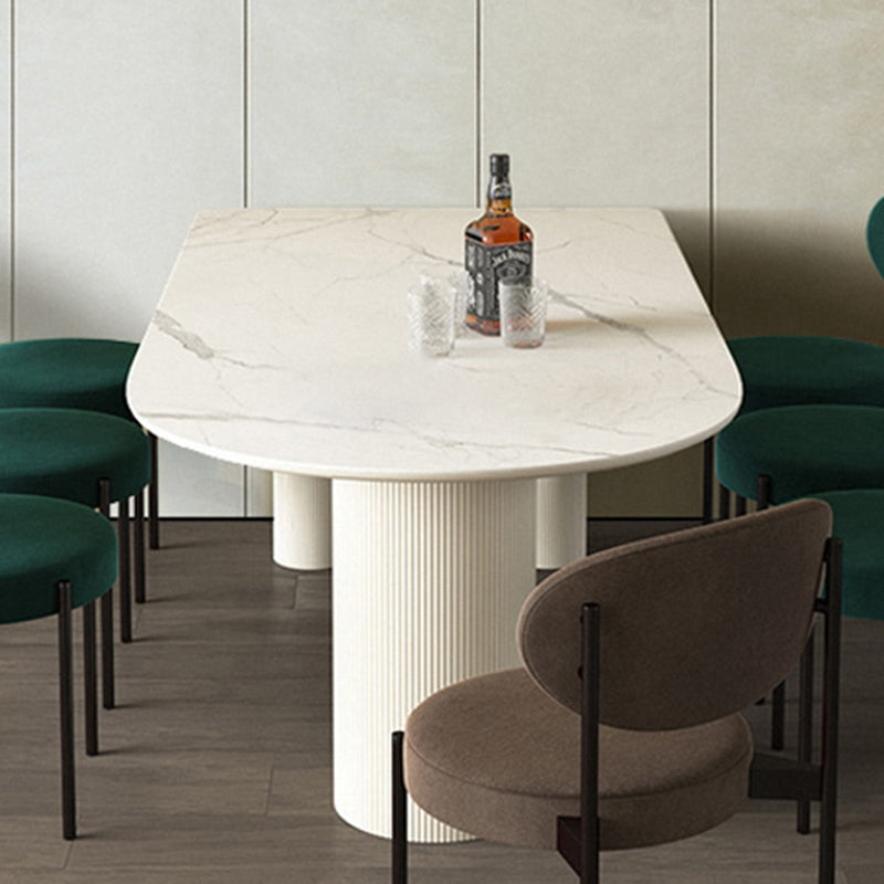 Metal Contemporary Free Form Dining Table Marble Top Table for Dining Room and Kitchen Clearhalo ' dining_table' 'Dining Tables & Seating' 'Dining Tables' 'furn' 'furn_dining_table' 'Furniture' 'furniture_dining_table' 'Kitchen & Dining Furniture' 'kitchen&dining_furn' 'kitchen' 'kitchen_dining_table' 3582564