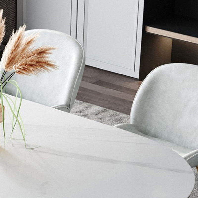 Metal Contemporary Free Form Dining Table Marble Top Table for Dining Room and Kitchen Clearhalo ' dining_table' 'Dining Tables & Seating' 'Dining Tables' 'furn' 'furn_dining_table' 'Furniture' 'furniture_dining_table' 'Kitchen & Dining Furniture' 'kitchen&dining_furn' 'kitchen' 'kitchen_dining_table' 3582568