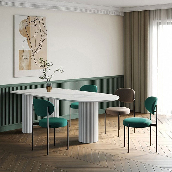Metal Contemporary Free Form Dining Table Marble Top Table for Dining Room and Kitchen Clearhalo ' dining_table' 'Dining Tables & Seating' 'Dining Tables' 'furn' 'furn_dining_table' 'Furniture' 'furniture_dining_table' 'Kitchen & Dining Furniture' 'kitchen&dining_furn' 'kitchen' 'kitchen_dining_table' 3582572