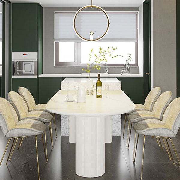 Metal Contemporary Free Form Dining Table Marble Top Table for Dining Room and Kitchen Clearhalo ' dining_table' 'Dining Tables & Seating' 'Dining Tables' 'furn' 'furn_dining_table' 'Furniture' 'furniture_dining_table' 'Kitchen & Dining Furniture' 'kitchen&dining_furn' 'kitchen' 'kitchen_dining_table' 3582574