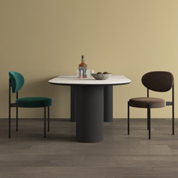Metal Contemporary Free Form Dining Table Marble Top Table for Dining Room and Kitchen Clearhalo ' dining_table' 'Dining Tables & Seating' 'Dining Tables' 'furn' 'furn_dining_table' 'Furniture' 'furniture_dining_table' 'Kitchen & Dining Furniture' 'kitchen&dining_furn' 'kitchen' 'kitchen_dining_table' 3582575