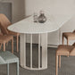 Irregular Sintered Stone Dining Table Modern Island Table with White/Black Double Pedestal Clearhalo ' dining_table' 'Dining Tables & Seating' 'Dining Tables' 'furn' 'furn_dining_table' 'Furniture' 'furniture_dining_table' 'Kitchen & Dining Furniture' 'kitchen&dining_furn' 'kitchen' 'kitchen_dining_table' 3582578