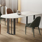 Irregular Sintered Stone Dining Table Modern Island Table with White/Black Double Pedestal Clearhalo ' dining_table' 'Dining Tables & Seating' 'Dining Tables' 'furn' 'furn_dining_table' 'Furniture' 'furniture_dining_table' 'Kitchen & Dining Furniture' 'kitchen&dining_furn' 'kitchen' 'kitchen_dining_table' 3582583