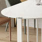 Irregular Sintered Stone Dining Table Modern Island Table with White/Black Double Pedestal Clearhalo ' dining_table' 'Dining Tables & Seating' 'Dining Tables' 'furn' 'furn_dining_table' 'Furniture' 'furniture_dining_table' 'Kitchen & Dining Furniture' 'kitchen&dining_furn' 'kitchen' 'kitchen_dining_table' 3582587