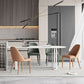 Irregular Sintered Stone Dining Table Modern Island Table with White/Black Double Pedestal Clearhalo ' dining_table' 'Dining Tables & Seating' 'Dining Tables' 'furn' 'furn_dining_table' 'Furniture' 'furniture_dining_table' 'Kitchen & Dining Furniture' 'kitchen&dining_furn' 'kitchen' 'kitchen_dining_table' 3582592