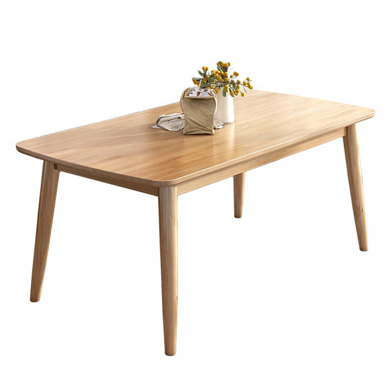 Modern Style Rectangle Wood Kitchen Dining Table Rubberwood Table with 4 Legs Without Chairs Clearhalo ' dining_table' 'Dining Tables & Seating' 'Dining Tables' 'furn' 'furn_dining_table' 'Furniture' 'furniture_dining_table' 'Kitchen & Dining Furniture' 'kitchen&dining_furn' 'kitchen' 'kitchen_dining_table' 3582598