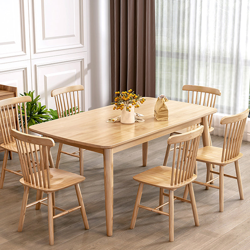 Modern Style Rectangle Wood Kitchen Dining Table Rubberwood Table with 4 Legs Clearhalo ' dining_table' 'Dining Tables & Seating' 'Dining Tables' 'furn' 'furn_dining_table' 'Furniture' 'furniture_dining_table' 'Kitchen & Dining Furniture' 'kitchen&dining_furn' 'kitchen' 'kitchen_dining_table' 3582602