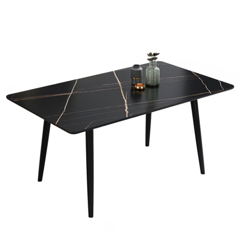 Modern Home Sintered Stone Dining Table Rectangular Table with Carbon Steel Legs Without Chairs Clearhalo ' dining_table' 'Dining Tables & Seating' 'Dining Tables' 'furn' 'furn_dining_table' 'Furniture' 'furniture_dining_table' 'Kitchen & Dining Furniture' 'kitchen&dining_furn' 'kitchen' 'kitchen_dining_table' 3582622