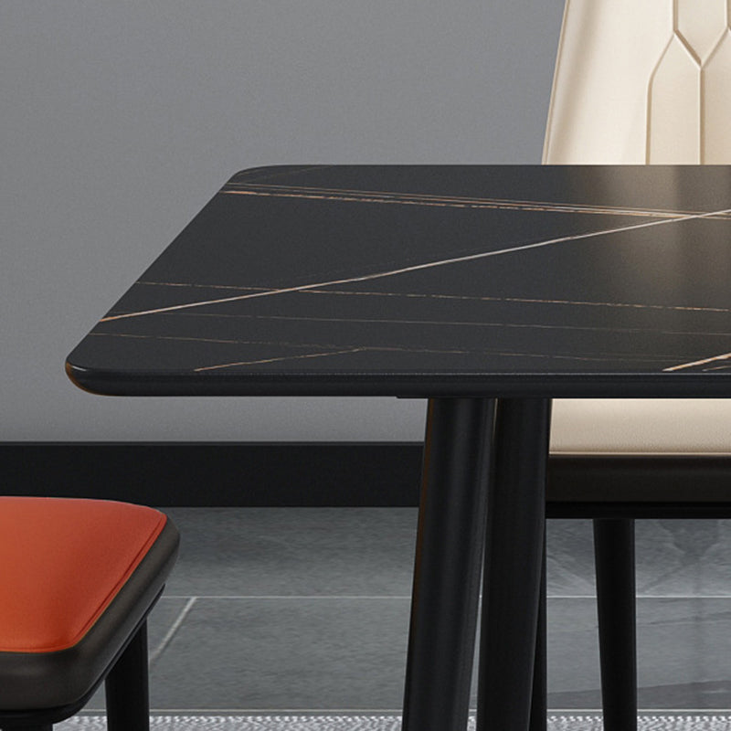 Modern Home Sintered Stone Dining Table Rectangular Table with Carbon Steel Legs Clearhalo ' dining_table' 'Dining Tables & Seating' 'Dining Tables' 'furn' 'furn_dining_table' 'Furniture' 'furniture_dining_table' 'Kitchen & Dining Furniture' 'kitchen&dining_furn' 'kitchen' 'kitchen_dining_table' 3582623
