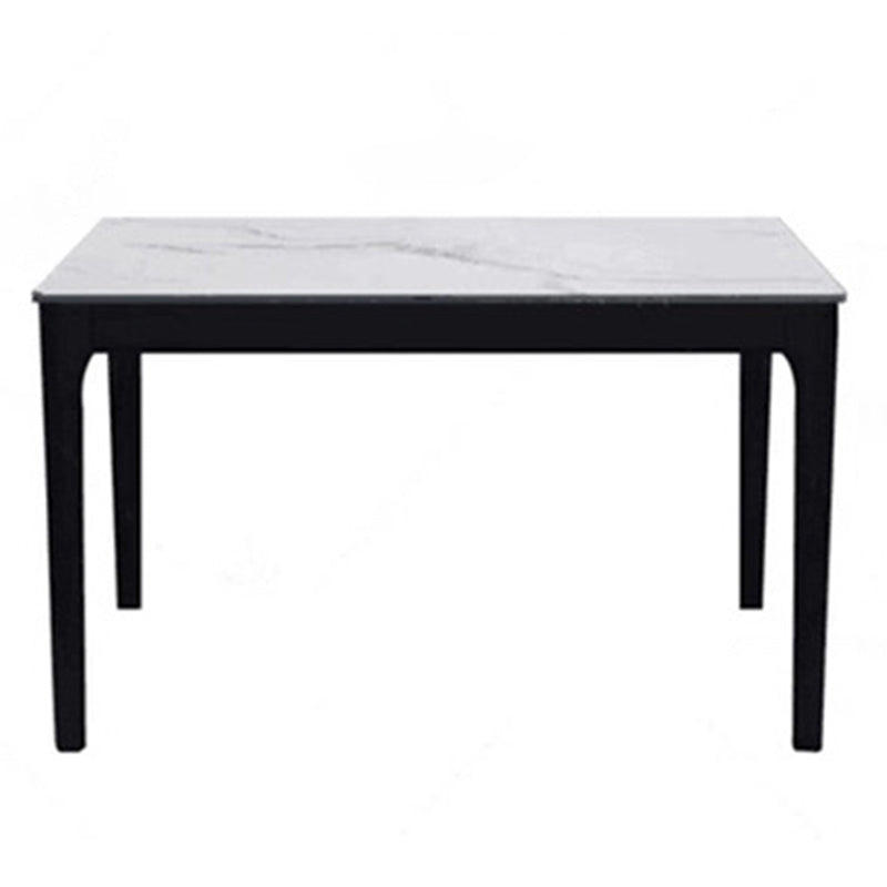 Modern Sintered Stone Dining Table Rectangular Table with Wood Four-leg Without Chairs Clearhalo ' dining_table' 'Dining Tables & Seating' 'Dining Tables' 'furn' 'furn_dining_table' 'Furniture' 'furniture_dining_table' 'Kitchen & Dining Furniture' 'kitchen&dining_furn' 'kitchen' 'kitchen_dining_table' 3582642
