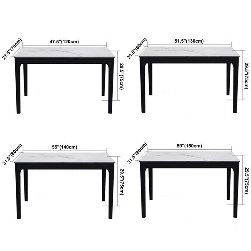 Modern Sintered Stone Dining Table Rectangular Table with Wood Four-leg Clearhalo ' dining_table' 'Dining Tables & Seating' 'Dining Tables' 'furn' 'furn_dining_table' 'Furniture' 'furniture_dining_table' 'Kitchen & Dining Furniture' 'kitchen&dining_furn' 'kitchen' 'kitchen_dining_table' 3582644
