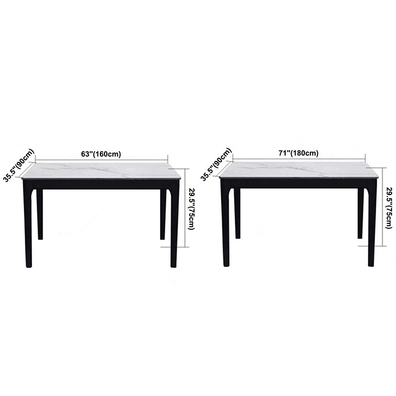 Modern Sintered Stone Dining Table Rectangular Table with Wood Four-leg Clearhalo ' dining_table' 'Dining Tables & Seating' 'Dining Tables' 'furn' 'furn_dining_table' 'Furniture' 'furniture_dining_table' 'Kitchen & Dining Furniture' 'kitchen&dining_furn' 'kitchen' 'kitchen_dining_table' 3582645