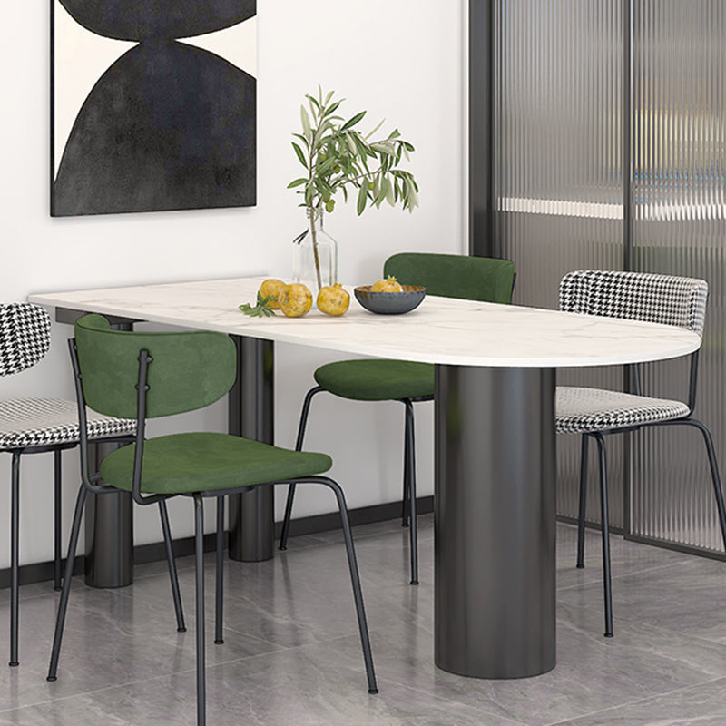 Metal Modern Free Form Table Sintered Stone Table for Dining Room and Kitchen Clearhalo ' dining_table' 'Dining Tables & Seating' 'Dining Tables' 'furn' 'furn_dining_table' 'Furniture' 'furniture_dining_table' 'Kitchen & Dining Furniture' 'kitchen&dining_furn' 'kitchen' 'kitchen_dining_table' 3582646