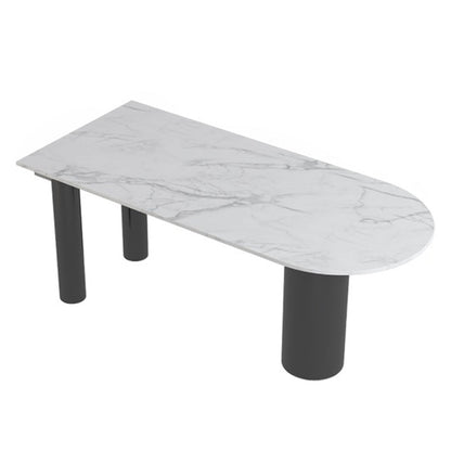 Metal Modern Free Form Table Sintered Stone Table for Dining Room and Kitchen White Without Chairs Clearhalo ' dining_table' 'Dining Tables & Seating' 'Dining Tables' 'furn' 'furn_dining_table' 'Furniture' 'furniture_dining_table' 'Kitchen & Dining Furniture' 'kitchen&dining_furn' 'kitchen' 'kitchen_dining_table' 3582647