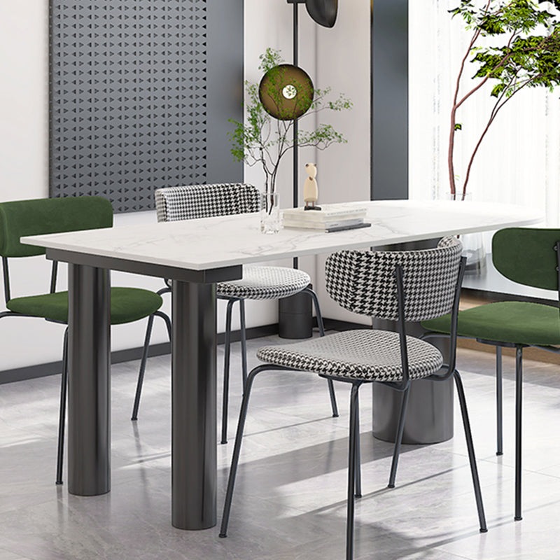 Metal Modern Free Form Table Sintered Stone Table for Dining Room and Kitchen Clearhalo ' dining_table' 'Dining Tables & Seating' 'Dining Tables' 'furn' 'furn_dining_table' 'Furniture' 'furniture_dining_table' 'Kitchen & Dining Furniture' 'kitchen&dining_furn' 'kitchen' 'kitchen_dining_table' 3582648