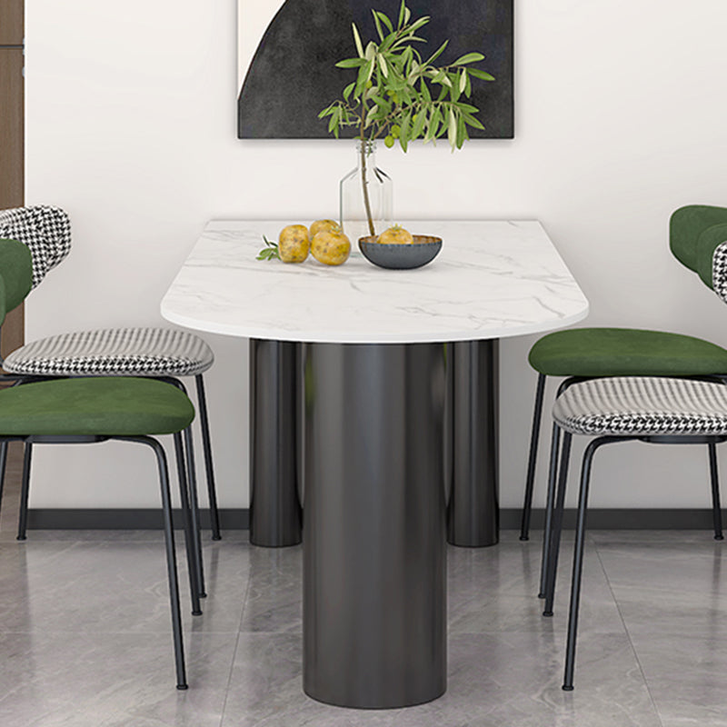 Metal Modern Free Form Table Sintered Stone Table for Dining Room and Kitchen Clearhalo ' dining_table' 'Dining Tables & Seating' 'Dining Tables' 'furn' 'furn_dining_table' 'Furniture' 'furniture_dining_table' 'Kitchen & Dining Furniture' 'kitchen&dining_furn' 'kitchen' 'kitchen_dining_table' 3582649