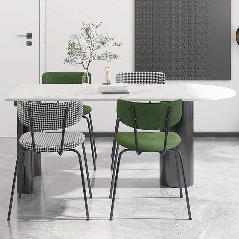 Metal Modern Free Form Table Sintered Stone Table for Dining Room and Kitchen Clearhalo ' dining_table' 'Dining Tables & Seating' 'Dining Tables' 'furn' 'furn_dining_table' 'Furniture' 'furniture_dining_table' 'Kitchen & Dining Furniture' 'kitchen&dining_furn' 'kitchen' 'kitchen_dining_table' 3582650