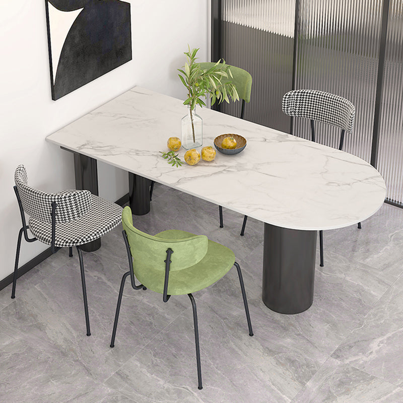 Metal Modern Free Form Table Sintered Stone Table for Dining Room and Kitchen Clearhalo ' dining_table' 'Dining Tables & Seating' 'Dining Tables' 'furn' 'furn_dining_table' 'Furniture' 'furniture_dining_table' 'Kitchen & Dining Furniture' 'kitchen&dining_furn' 'kitchen' 'kitchen_dining_table' 3582655