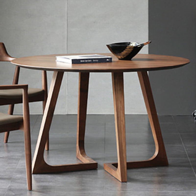 Contemporary Style Round Solid Wood Table Sled Base Dining Table for Home Clearhalo ' dining_table' 'Dining Tables & Seating' 'Dining Tables' 'furn' 'furn_dining_table' 'Furniture' 'furniture_dining_table' 'Kitchen & Dining Furniture' 'kitchen&dining_furn' 'kitchen' 'kitchen_dining_table' 3582658