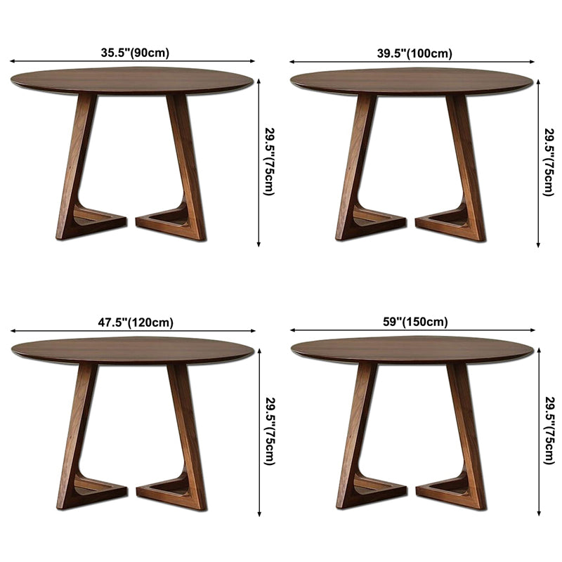 Contemporary Style Round Solid Wood Table Sled Base Dining Table for Home Clearhalo ' dining_table' 'Dining Tables & Seating' 'Dining Tables' 'furn' 'furn_dining_table' 'Furniture' 'furniture_dining_table' 'Kitchen & Dining Furniture' 'kitchen&dining_furn' 'kitchen' 'kitchen_dining_table' 3582663