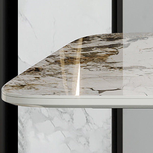 Metal Contemporary Rectangular Dining Table Sintered Stone Table for Dining Room and Kitchen Clearhalo ' dining_table' 'Dining Tables & Seating' 'Dining Tables' 'furn' 'furn_dining_table' 'Furniture' 'furniture_dining_table' 'Kitchen & Dining Furniture' 'kitchen&dining_furn' 'kitchen' 'kitchen_dining_table' 3582671