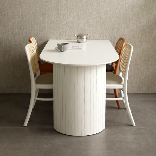 Free Form White Dining Table Sintered Stone Table Contemporary with Double Pedestal Clearhalo ' dining_table' 'Dining Tables & Seating' 'Dining Tables' 'furn' 'furn_dining_table' 'Furniture' 'furniture_dining_table' 'Kitchen & Dining Furniture' 'kitchen&dining_furn' 'kitchen' 'kitchen_dining_table' 3582687