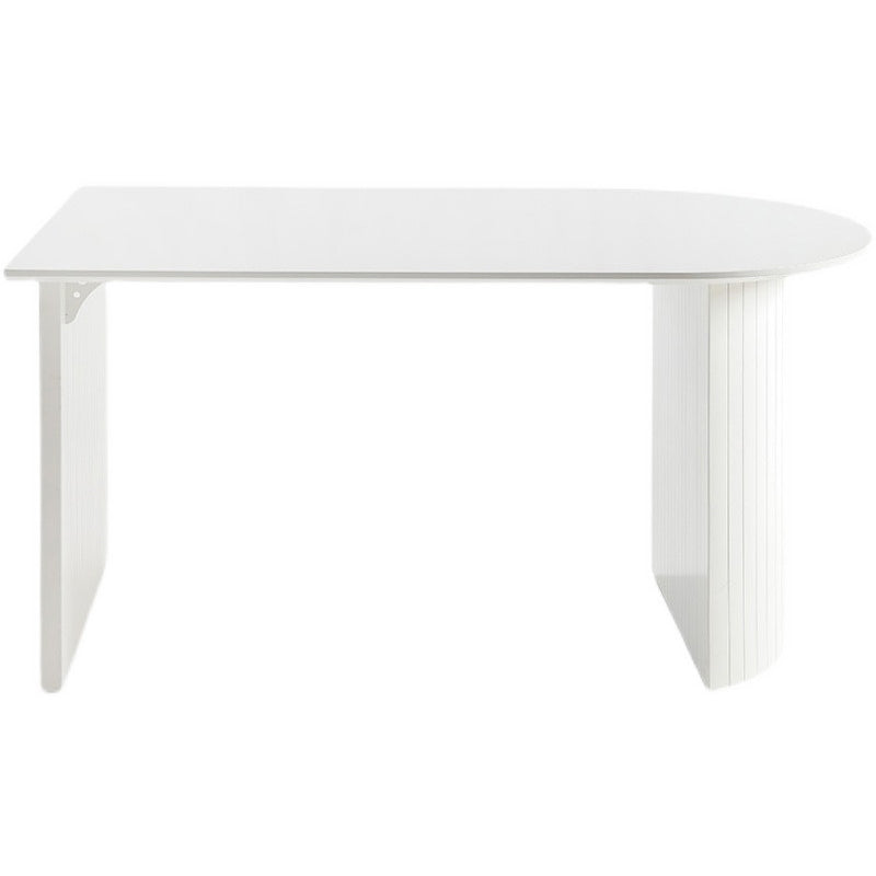Free Form White Dining Table Sintered Stone Table Contemporary with Double Pedestal Without Chairs Clearhalo ' dining_table' 'Dining Tables & Seating' 'Dining Tables' 'furn' 'furn_dining_table' 'Furniture' 'furniture_dining_table' 'Kitchen & Dining Furniture' 'kitchen&dining_furn' 'kitchen' 'kitchen_dining_table' 3582688
