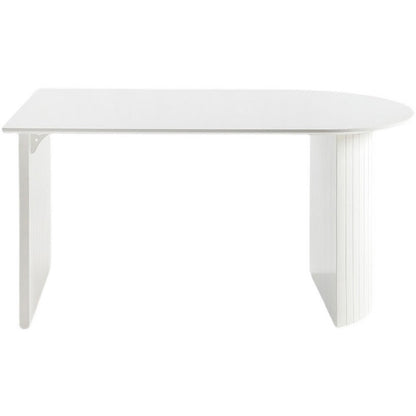 Free Form White Dining Table Sintered Stone Table Contemporary with Double Pedestal Without Chairs Clearhalo ' dining_table' 'Dining Tables & Seating' 'Dining Tables' 'furn' 'furn_dining_table' 'Furniture' 'furniture_dining_table' 'Kitchen & Dining Furniture' 'kitchen&dining_furn' 'kitchen' 'kitchen_dining_table' 3582688