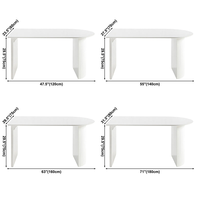 Free Form White Dining Table Sintered Stone Table Contemporary with Double Pedestal Clearhalo ' dining_table' 'Dining Tables & Seating' 'Dining Tables' 'furn' 'furn_dining_table' 'Furniture' 'furniture_dining_table' 'Kitchen & Dining Furniture' 'kitchen&dining_furn' 'kitchen' 'kitchen_dining_table' 3582689