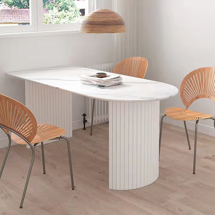 Metal Contemporary Free Form Table Sintered Stone Dining Table for Dining Room and Kitchen Clearhalo ' dining_table' 'Dining Tables & Seating' 'Dining Tables' 'furn' 'furn_dining_table' 'Furniture' 'furniture_dining_table' 'Kitchen & Dining Furniture' 'kitchen&dining_furn' 'kitchen' 'kitchen_dining_table' 3582691
